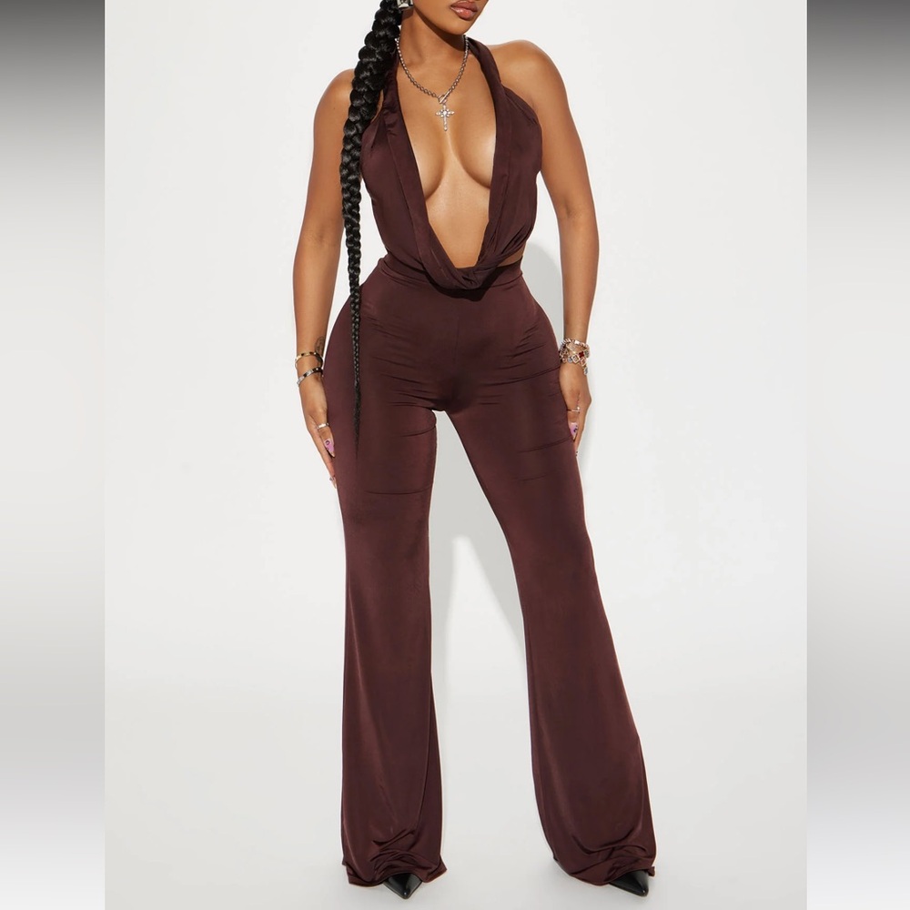 NEW FashionNova Brown Top & Pant Set
